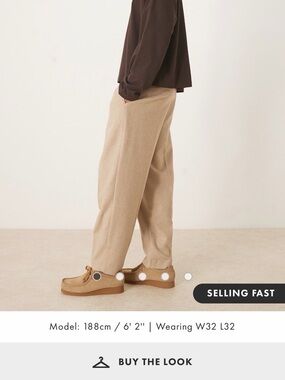ASOS Wide Leg Chinos in Beige